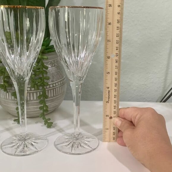 VTG~ Mikasa Crystal GOLDEN TIARA Set of 4 w/ Box 🥂🥂 1 of 2 - - Picture 7 of 7